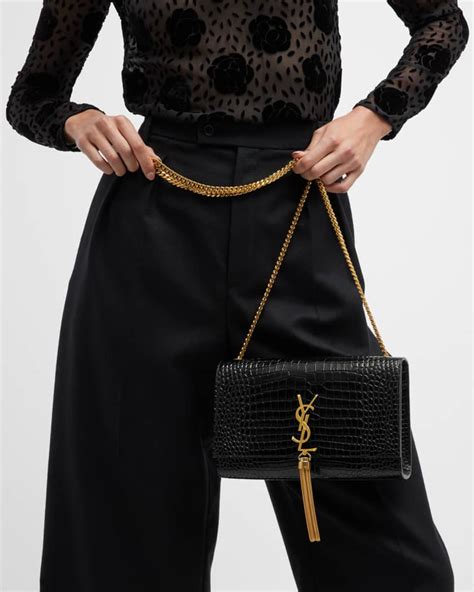 ysl croc tassel bag gold|Saint Laurent Kate Medium Tassel YSL Crossbody Bag in Croc .